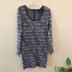 Navy blue knee length dress